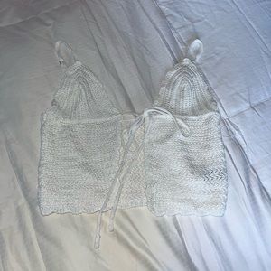 SHEIN knit open tie tank